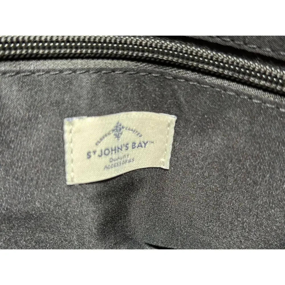 St John's Bay: Black Leather Cross Body Purse
